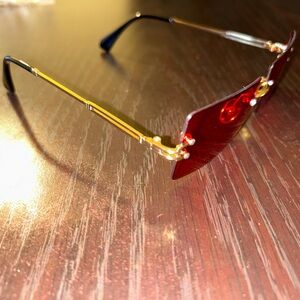 Stylish Red and Gold Sunglasses
